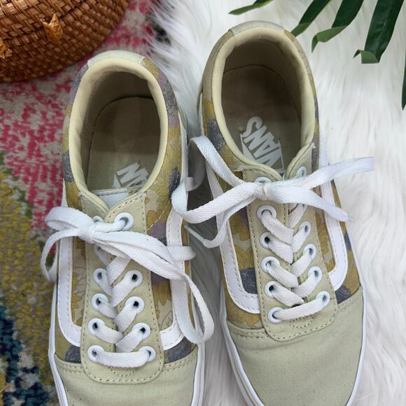 Vans Yellow / Green Lace Up Vintage Sunflower Floral Low Top Skater Sneaker 6 - Picture 4 of 10